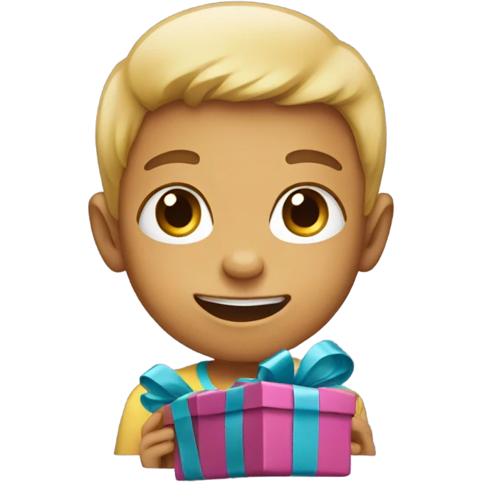 Kid open present  emoji
