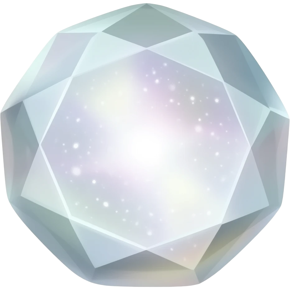 Sparkly glossy Pastel whitish iridescent glass nebula glass crystal emoji