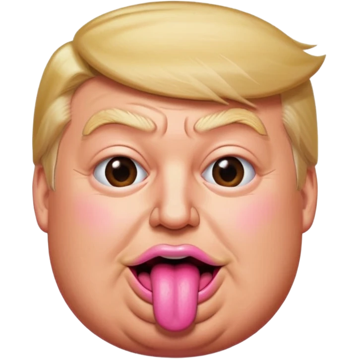 Trump with his super duper fat tongue out emoji