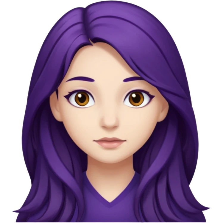 LaurenZside with brown eyes, long dark purple hair emoji