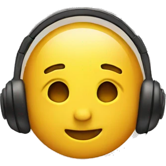 Relieved face with headphone emoji