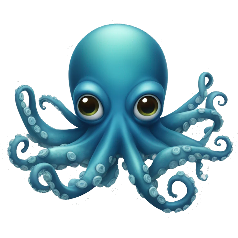 A deep-sea blue octopus designed to evoke a chilling sense of fear emoji