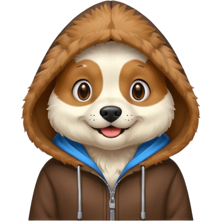Dog wearing a hoody emoji
