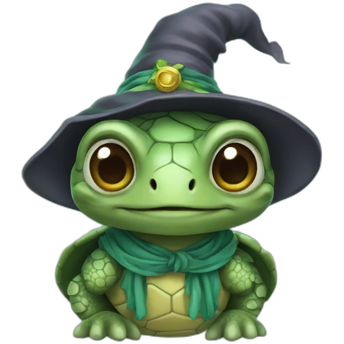 Sea turtle wizard emoji