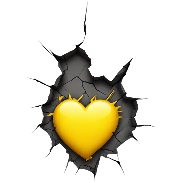 Yellow broken heart emoji