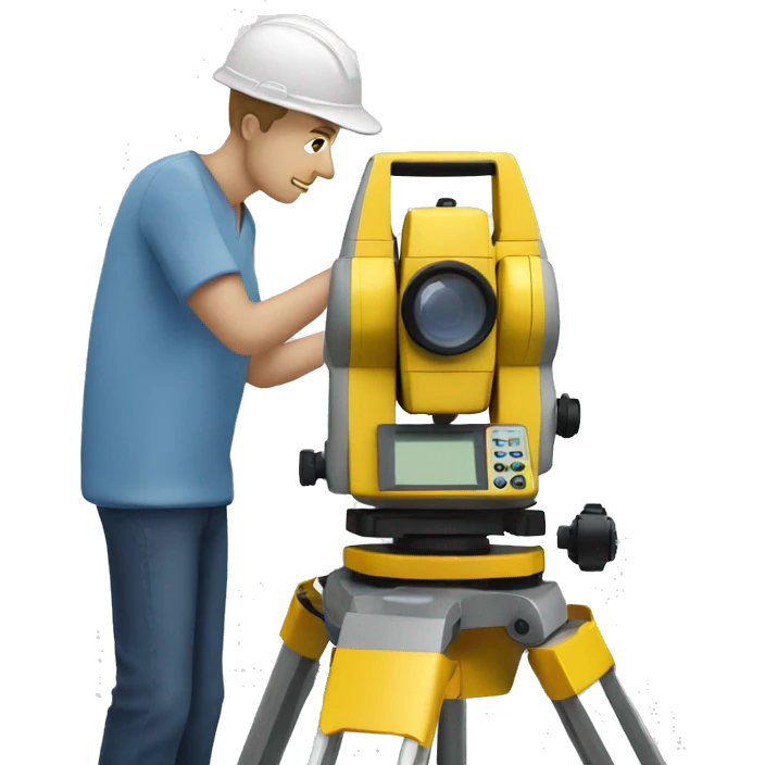 White male with total station surveying  emoji