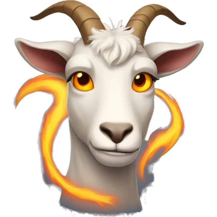 goat with fire eyes and lighting around his body getting angry emoji