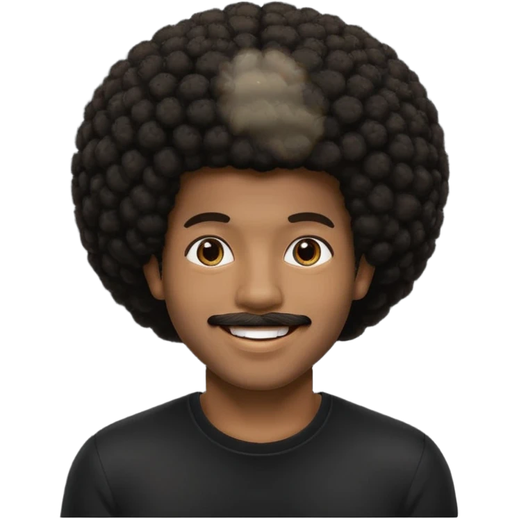 black model man afro black shirt emoji