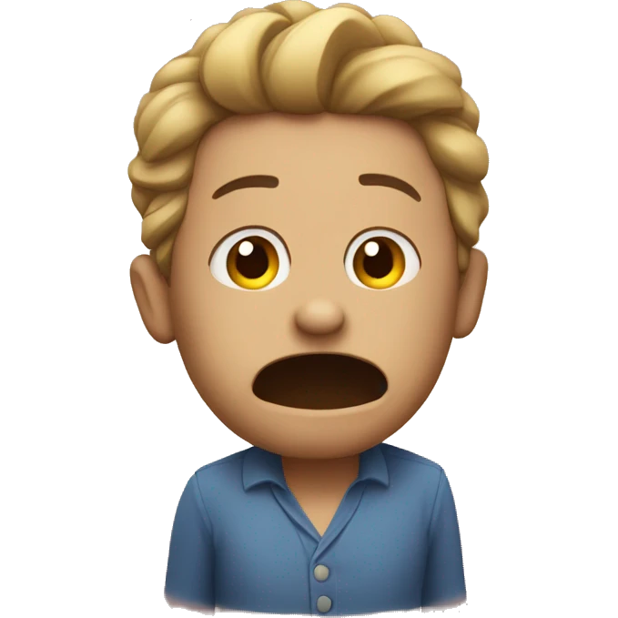 Shaking head while sighing emoji
