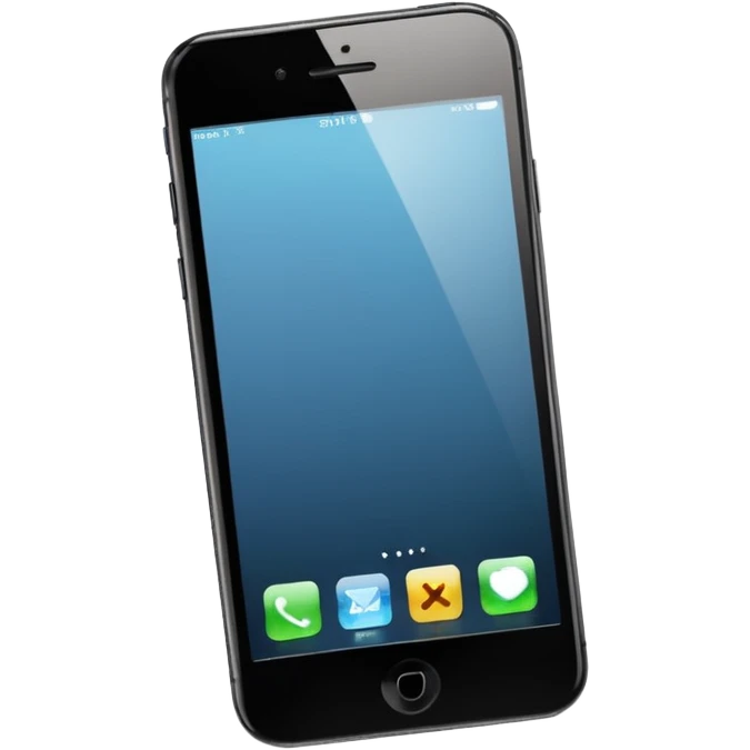 modern iPhone 16 with a blank screen, apple emoji style emoji
