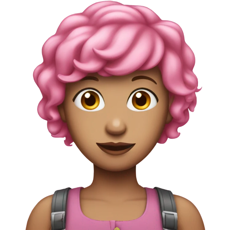 lady with pink hair and balloon  emoji