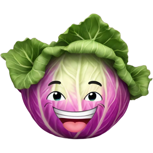 pink cabbage smiling emoji