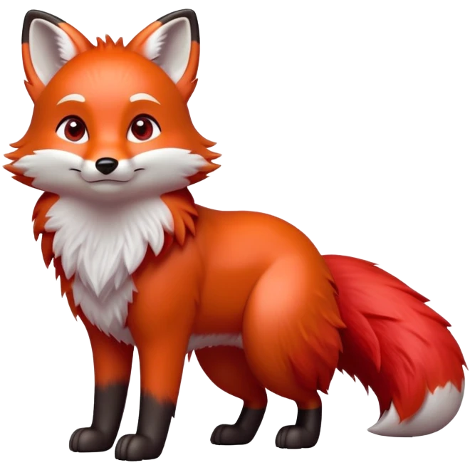 cinematic-[fox]-realistic-full-body-standing on all fours-emoji,-tail-tucked-close,-head-tilted-dramatically,-fox-[red]-fur,-simplified-yet-realistic-focused-features,-highly-detailed,-glowing-with-an-almost-sarcastic-glow  emoji