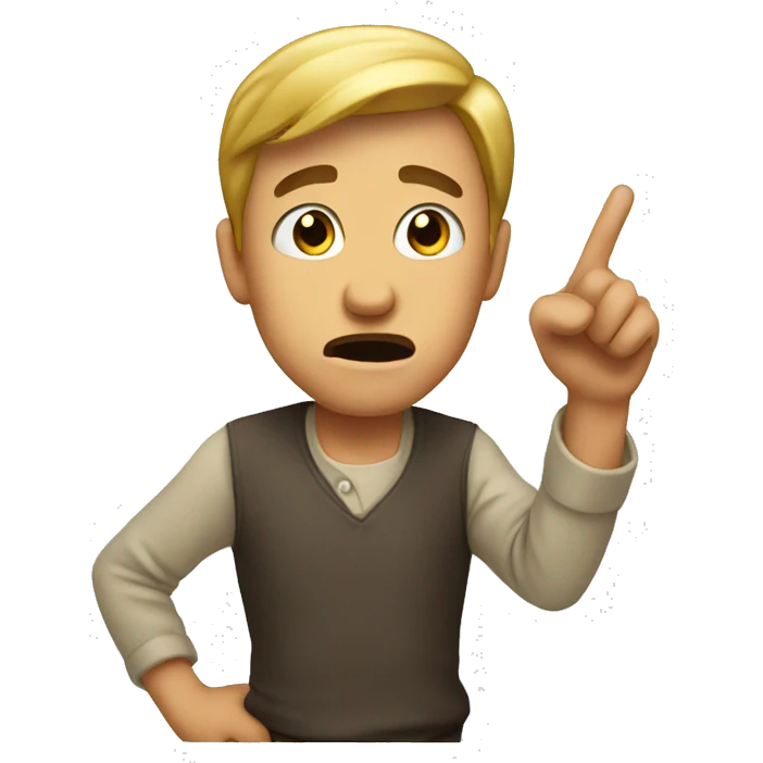 Confused pointing emoji emoji