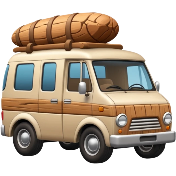 Flintstones mover’s van with rocky tires  emoji