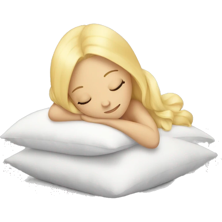 blonde sleeping on pillow emoji