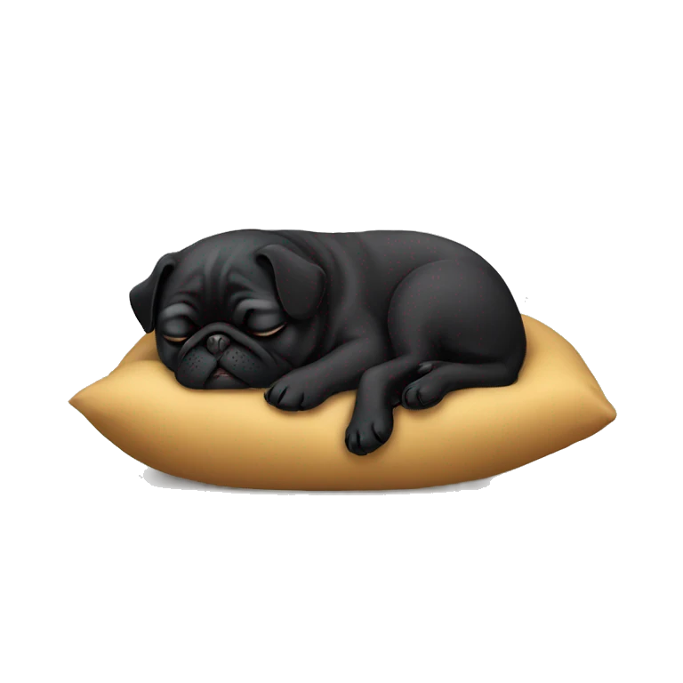 black pug sleeping emoji