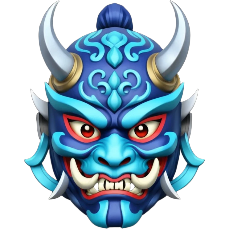 blue samurai oni mask emoji