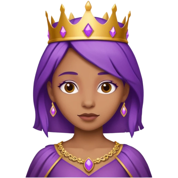 brown princess with purple  hair emoji