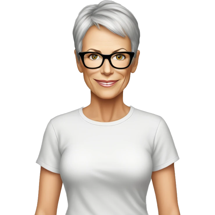 jamie lee curtis cartoon wearing tee emoji