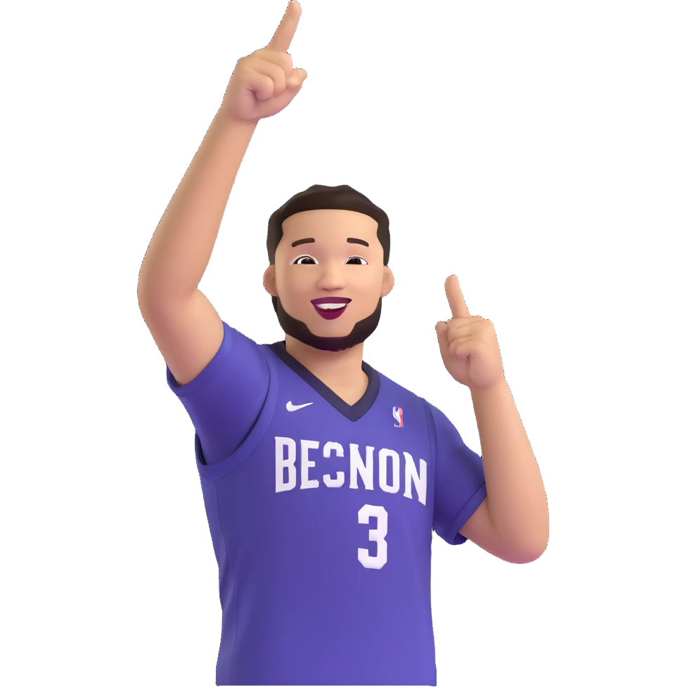 Jalen Brunson basketball celebration, pointing to the crowd emoji