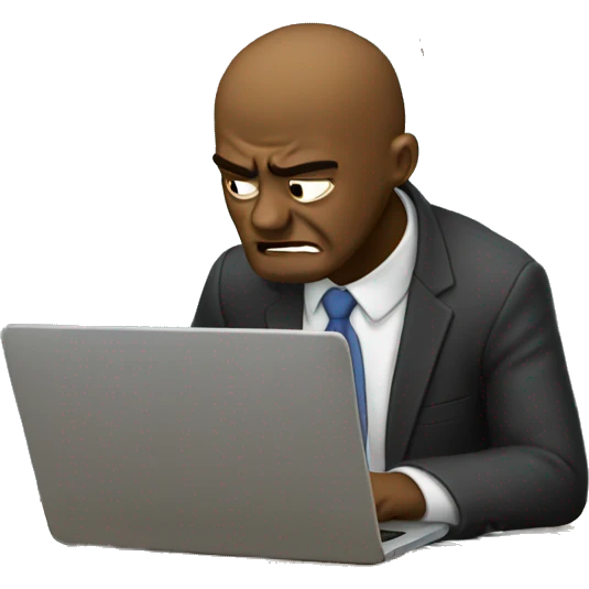 crying man looking at laptop showing stock chart  emoji