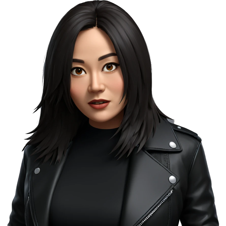 cool girl in leather jacket emoji