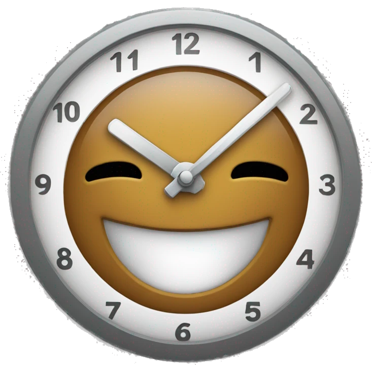 friendly clock smiling emoji