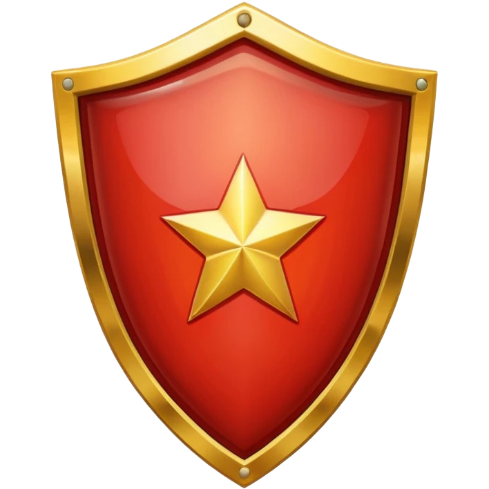 a shiny shield with the USSR flag inside emoji