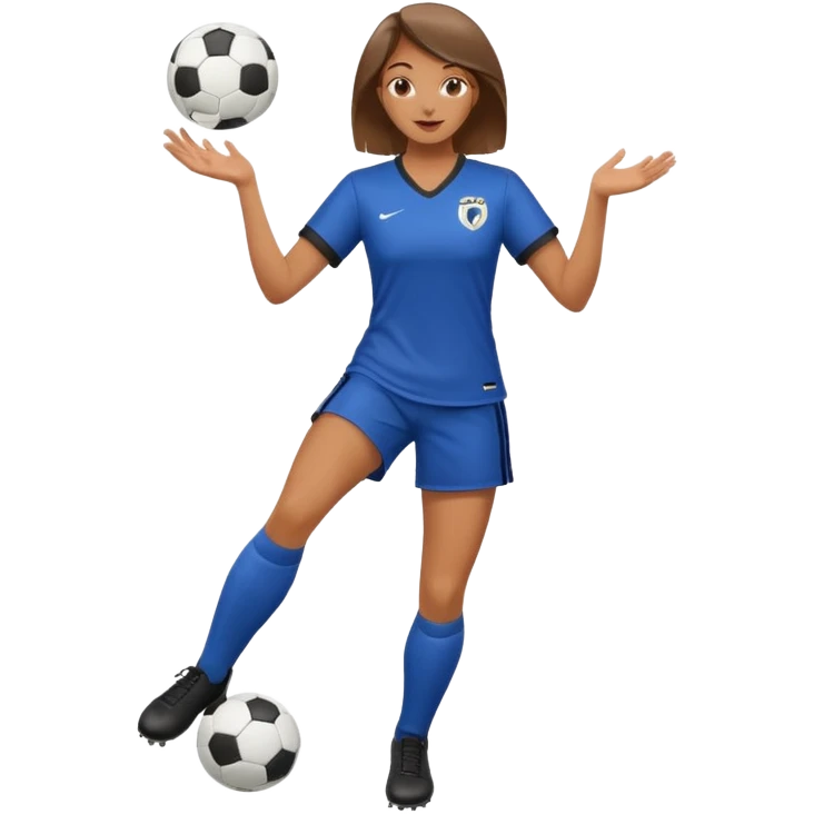 female soccer mentor juggling a soccer ball emoji