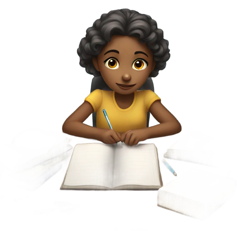Girl doing her homework  emoji