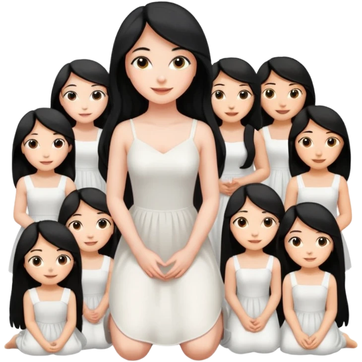 Beautiful girl knelt down by the grace of other women emoji