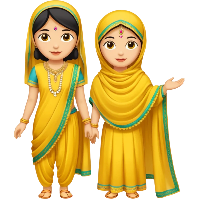 Yellow chudidar with chunni emoji