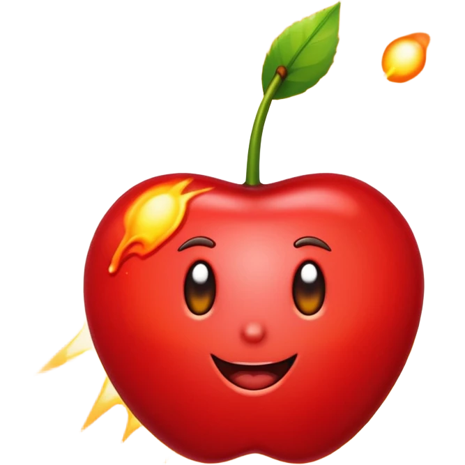 cartoon cherry with a small explosion effect emoji
