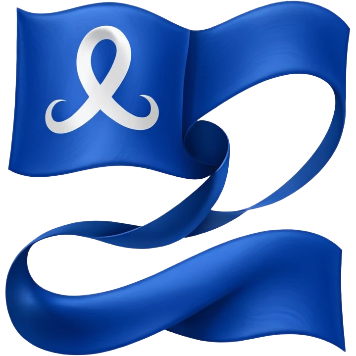 A deep blue flag with a white infinity symbol in the middle emoji