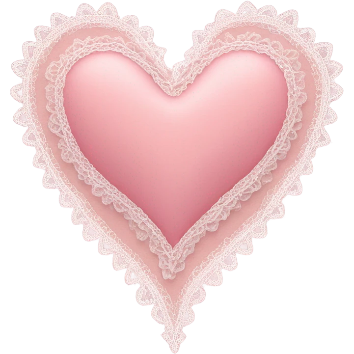 Pink heart with lace emoji