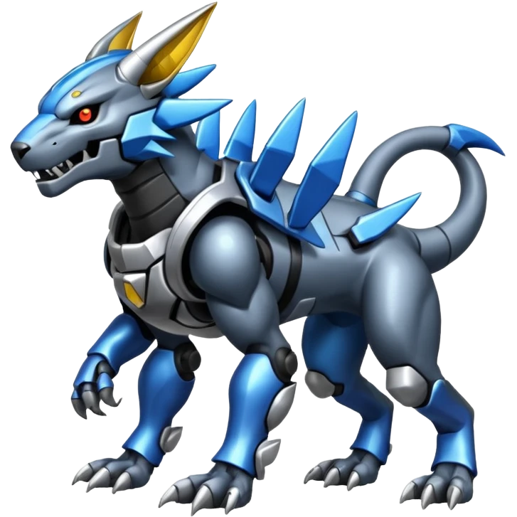  Cool Edgy Shiny Greymon-Protogen-Weregarurumon full body emoji