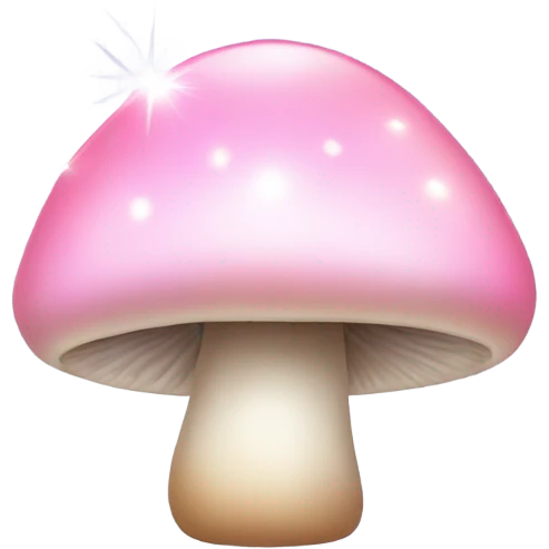 Light pastel pink mushroom with sparkles emoji