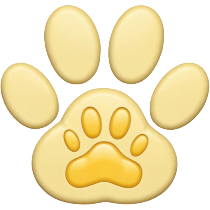 a pastel yellow pawprint emoji