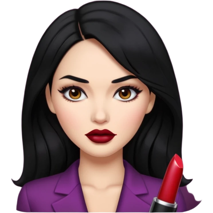 “Emoji girl, femme fatale, black hair. megan fox vibes emoji