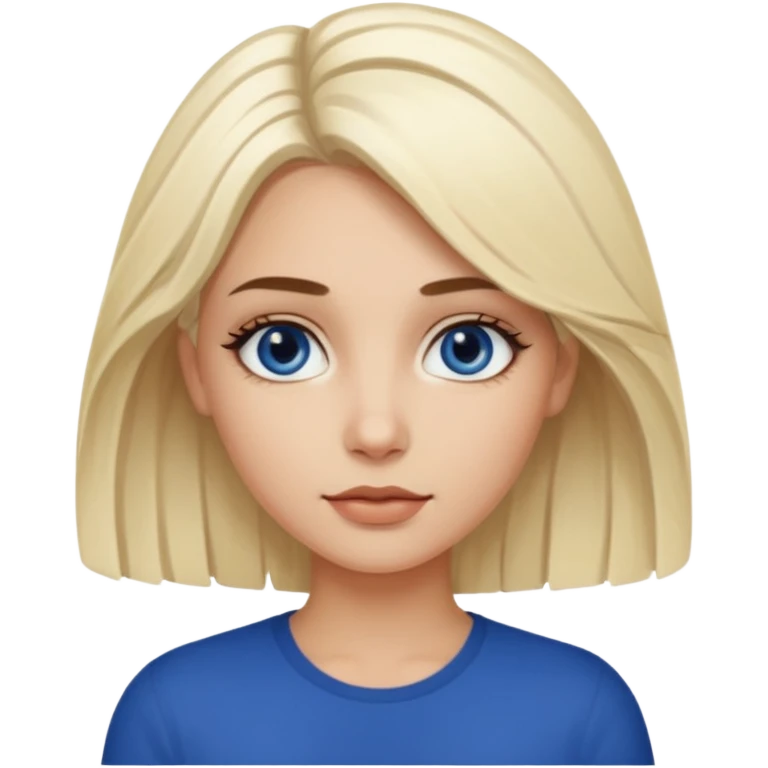 white blonde girl with grown out dark roots and dark blue eyes that's not really tan but not pale emoji