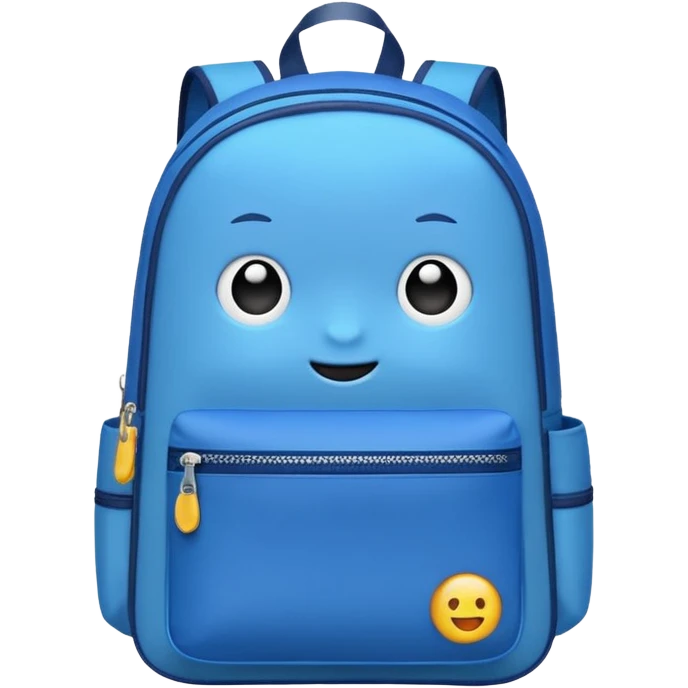 a blue kid Backpack with zip emoji