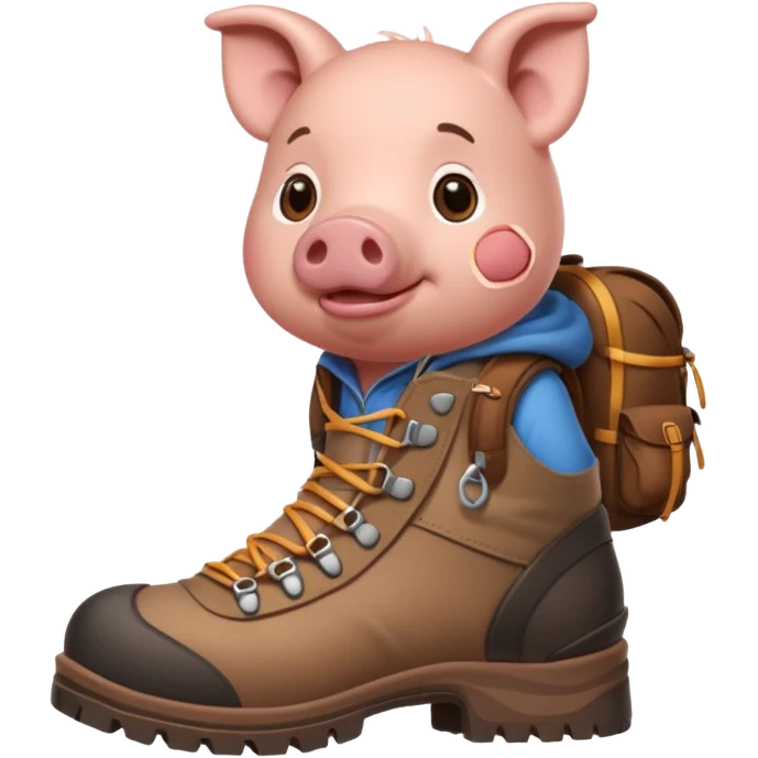 cochon avec des chaussures de marche emoji