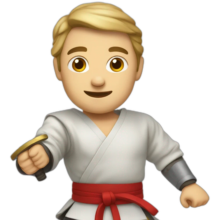 man practicing historical European martial arts with a sword emoji
