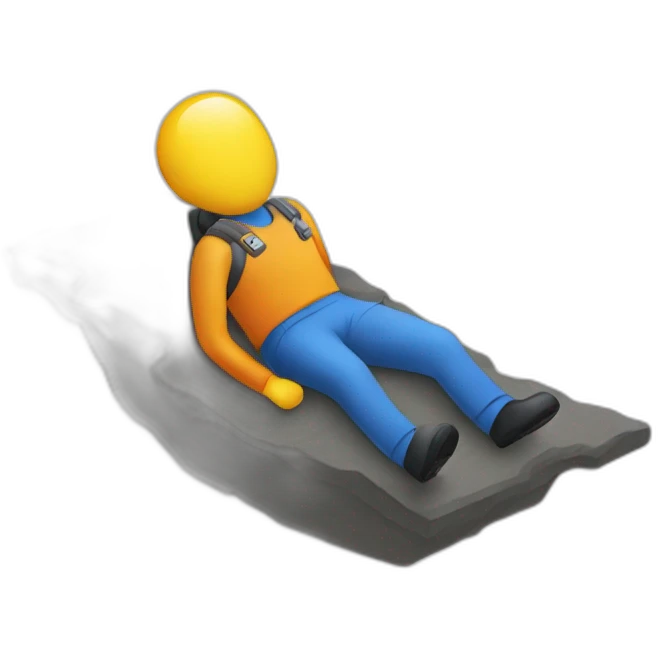 person on ground in high gravity facing left emoji