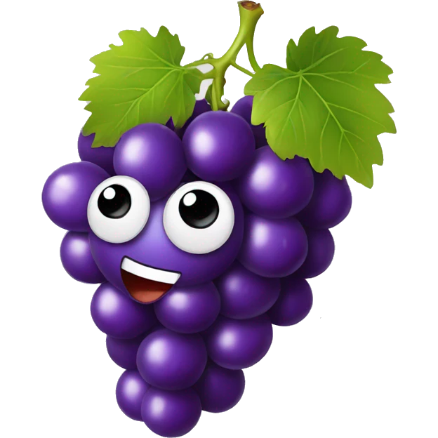 Grape with a face emoji