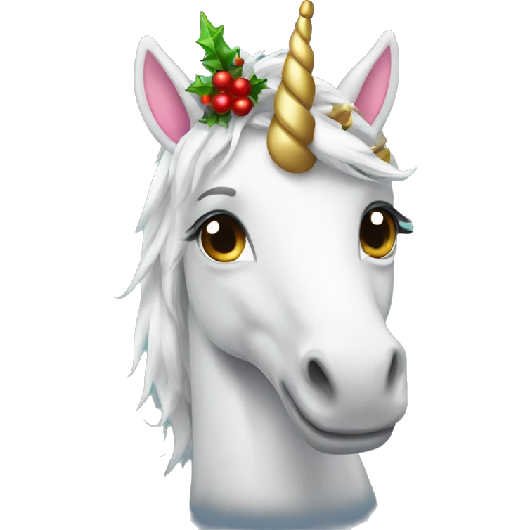 Christmas unicorn emoji