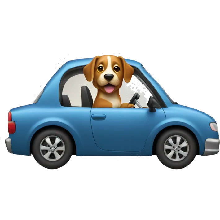 Dog driving a car  emoji