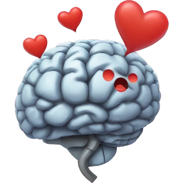 Brain blast in love emoji