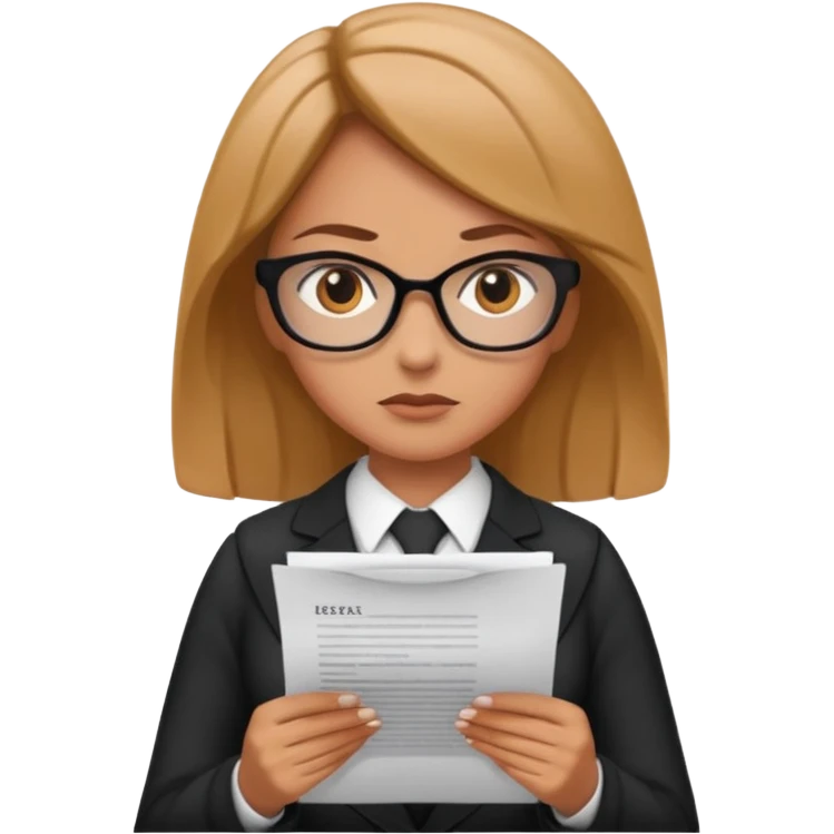 female lawyer reading a document emoji
